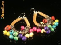 Cercei  foarte draguti cu pietricele multicolore! OFERTA! foto