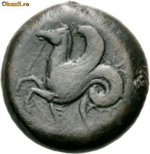 DIONYSIOS I 405---367 IDH. AE-19. ATENA SI HIPPOCAMP foto