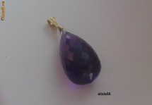 PANDANTIV DIN AMETHYST BRIOLETA CU AUR 14K foto