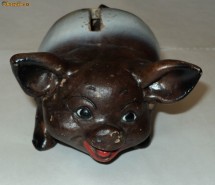 Pusculita veche din teracota  Purcelus -  bibelou vechi de colectie foto