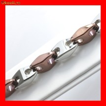 Bratara Barbateasca Otel Inox Argintiu-Aramiu BSS-278 foto