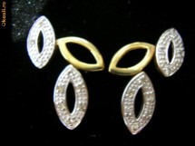 Cercei din aur cu diamante naturale 0,10 ct, deosebiti foto