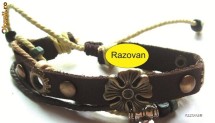 Bratara din Piele, Hand Made, African Tribal, Fashion, Pandantiv NOU !!! foto
