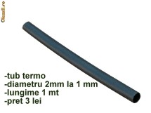 Tub termocontractabil pentru monturi / 1mt -  3lei -  culoare negru foto