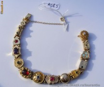 MINUNATIE Bratara designer aur 14K, 30g, 14 slidere ornate cu multiple pietre pretioase !! foto