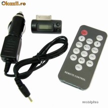 Modulator FM / Emitator FM cu TELECOMANDA WIRELESS si INCARCATOR AUTO pt Apple iPad iPad2 iPod foto