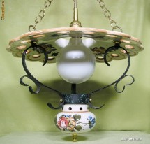 SUPERBA LAMPA CU CERMICA PICTATA - GERMANIA foto