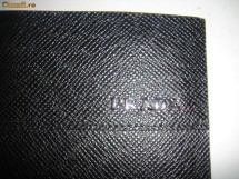 PORTOFEL  PRADA MINI BLACK LEATHER FOR MAN foto