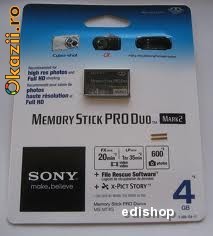 Memory Stick PRO DUO 4GB Sony Mark 2, originale,sigilate. foto