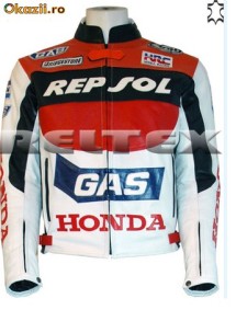 Honda Repsol Gas HRC MotoGP Race Armoured Leather Jacket foto
