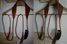 Curea sau cordon piele eco moale H&M colectie noua 2012 lungime 260 cm impletita (ca un bici :)) cu franjuri noua cu eticheta foto