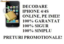 DECODEZ  IPHONE PE BAZA IMEI, ONLINE! DECODARE PERMANENTA, DEFINITIVA!! CEL MAI MIC PRET!! foto