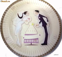 Set de 10 farfurii carton 18cm WEDDING foto