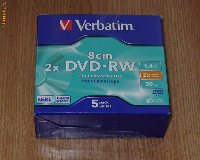 Dvd-rw dvd camera video, Verbatim, 8 cm foto mare
