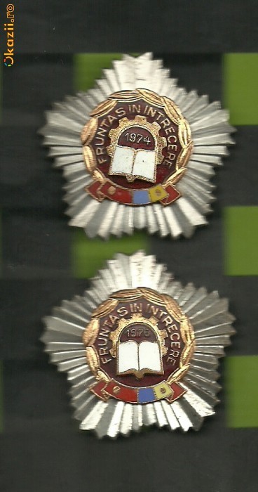 insigna FRUNTAS 1974-1976 foto mare