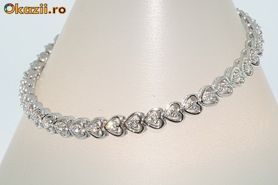 superba bratara aur alb 14K cu 1CT diamante naturale 14.2gr foto mare