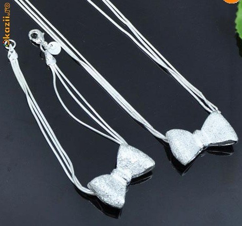 Vand set argint lantiosor + bratara! Totul nou!Perfect pentru un cadou! foto mare