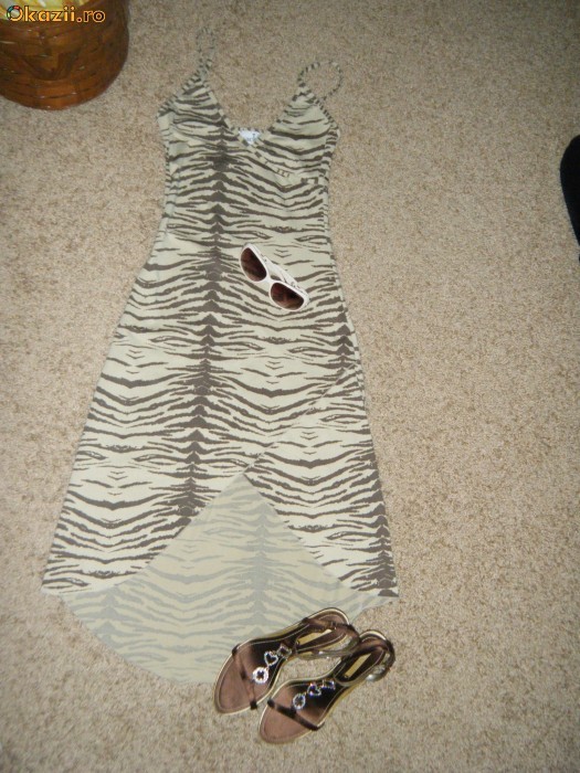 ROCHIE FRUMOASA DE ZI SAU DE SEARA, ELASTICA, ANIMAL PRINT foto mare