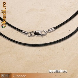 Snur de piele neagra 42,5 mm cu inchizatoare de inox Z400 foto mare