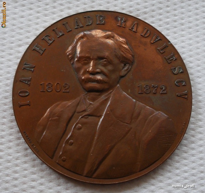 IOAN HELIADE RADULESCU 1802-1872 - PARINTELUI LITERATURII ROMANE - NATIUNEA RECUNOSCETORE CV OCCASIA CENTENARIVLVI DIN 1902 foto mare