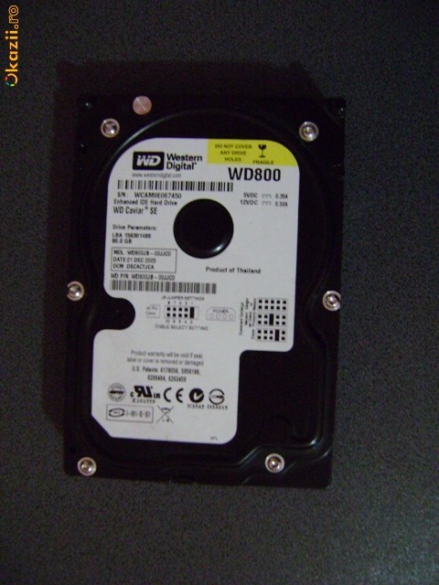 Harddisk Western Digital WD800 80GB (WD CAVIAR) foto mare