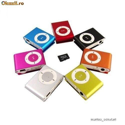 MP3 PLAYER TIP IPOD SHUFFLE CU SLOT CARD MICRO SD foto mare