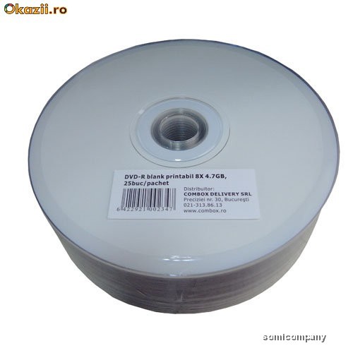 DVD-R SERIOUX PRINTABILE 16X SHRINK 25 foto mare