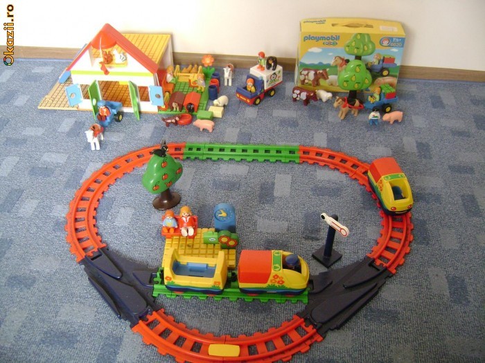 PLAYMOBIL SET TREN, FERMA, CIRC , foto mare