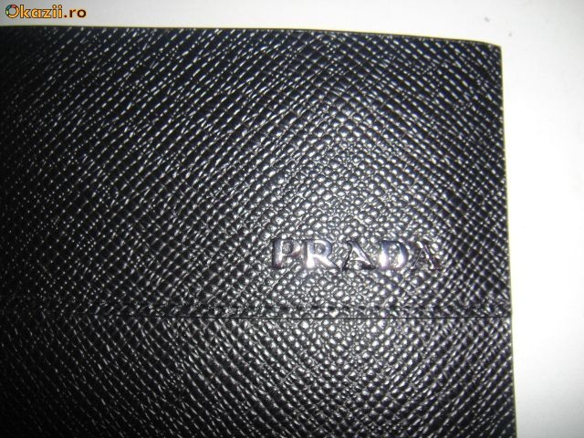 PORTOFEL  PRADA MINI BLACK LEATHER FOR MAN foto mare