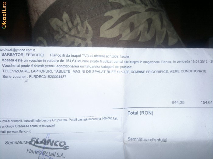 voucher flanco 154 RON foto mare