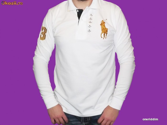 Tricou Ralph Lauren ( maneca lunga) Only the big pony foto mare