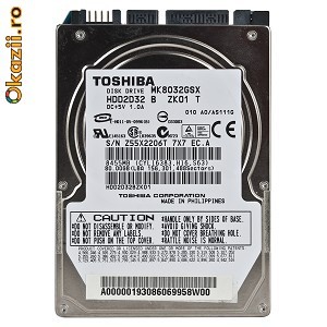 hdd laptop sata 80gb toshiba  mk8032gsx foto mare