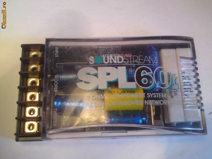 Filtru 2 cai    2ohm   crossover  SOUNDSTREAM  SPL60G foto mare