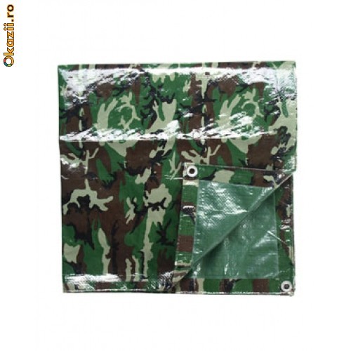 Prelata - Foaie de Cort 300 x 400 cm. Camuflaj Woodland foto mare