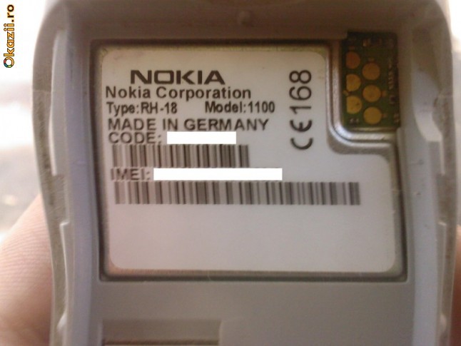 VAND NOKIA 1100 MADE IN GERMANY RH-18,AN 2002 foto mare