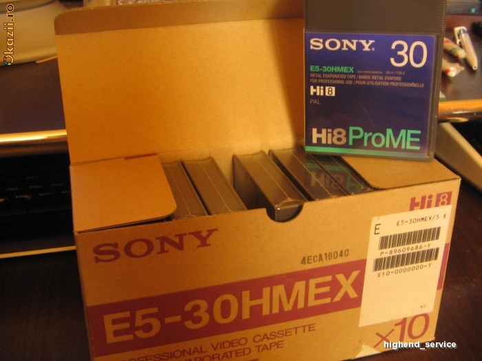 Casete Video SONY E5-30HMEX HI8 8mm ProME Profesionale Metal Evaporated NOI ( camera ) foto mare