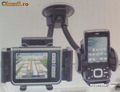 SUPORT AUTO CU BRATE AJUSTABIL PENTRU GPS PDA, TELEFOANE GSM foto mare